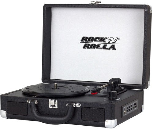 Rock 'N' Rolla Jr. - Portable Briefcase Bluetooth USB Vinyl Record Player Turntable - Black...