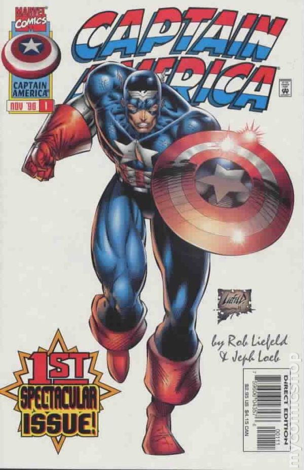 Captain America  # 1   *  Frist Print , NM * Nov 1996  Rob Liefied Controversial
